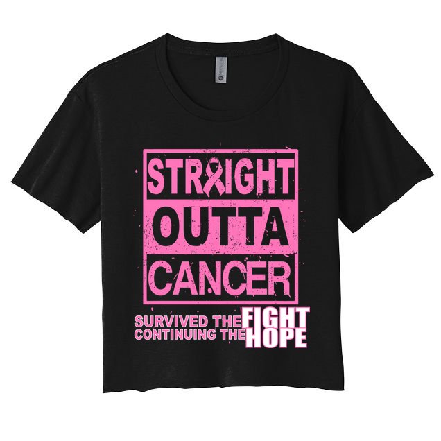 Straight Outta Breast Cancer Fight Hope Crop Top