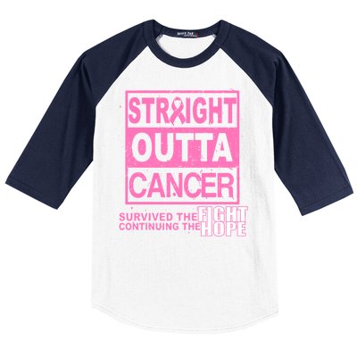 Straight Outta Breast Cancer Fight Hope Baseball Sleeve Shirt