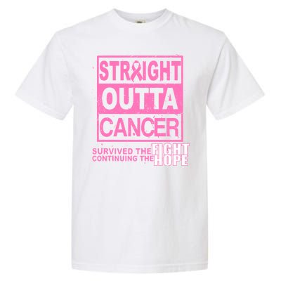 Straight Outta Breast Cancer Fight Hope Garment-Dyed Heavyweight T-Shirt