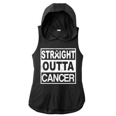 Straight Outta Cancer Ladies PosiCharge Tri-Blend Wicking Draft Hoodie Tank