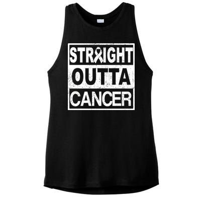 Straight Outta Cancer Ladies PosiCharge Tri-Blend Wicking Tank