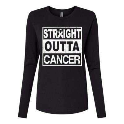 Straight Outta Cancer Womens Cotton Relaxed Long Sleeve T-Shirt