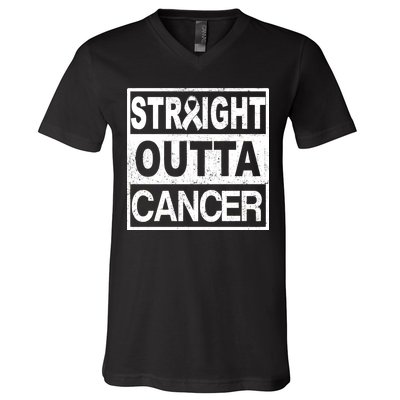 Straight Outta Cancer V-Neck T-Shirt