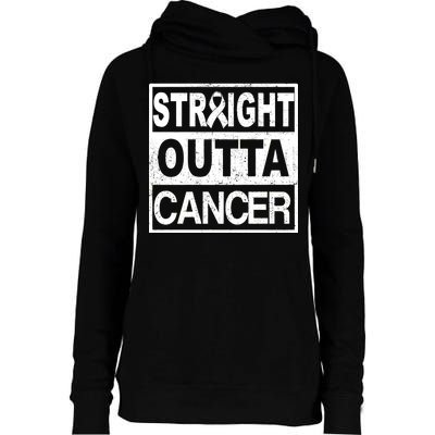 Straight Outta Cancer Womens Funnel Neck Pullover Hood