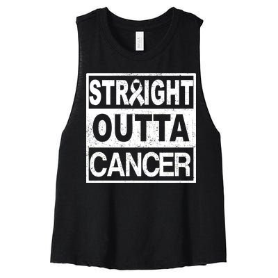 Straight Outta Cancer Women's Racerback Cropped Tank