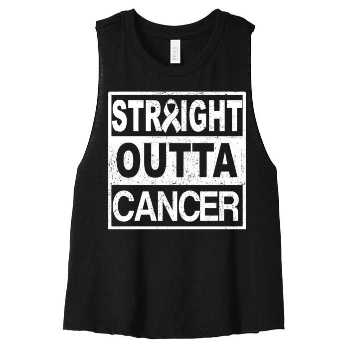 Straight Outta Cancer Women's Racerback Cropped Tank