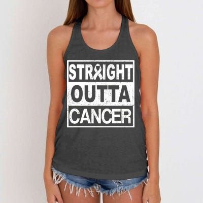 Straight Outta Cancer Women's Knotted Racerback Tank