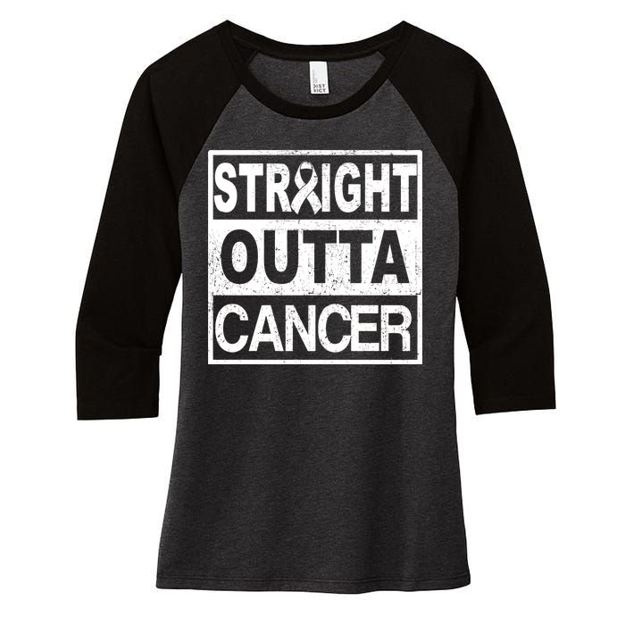 Straight Outta Cancer Women's Tri-Blend 3/4-Sleeve Raglan Shirt