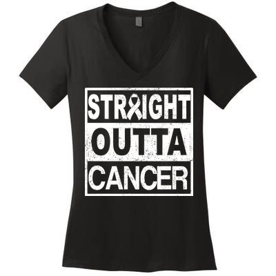 Straight Outta Cancer Women's V-Neck T-Shirt