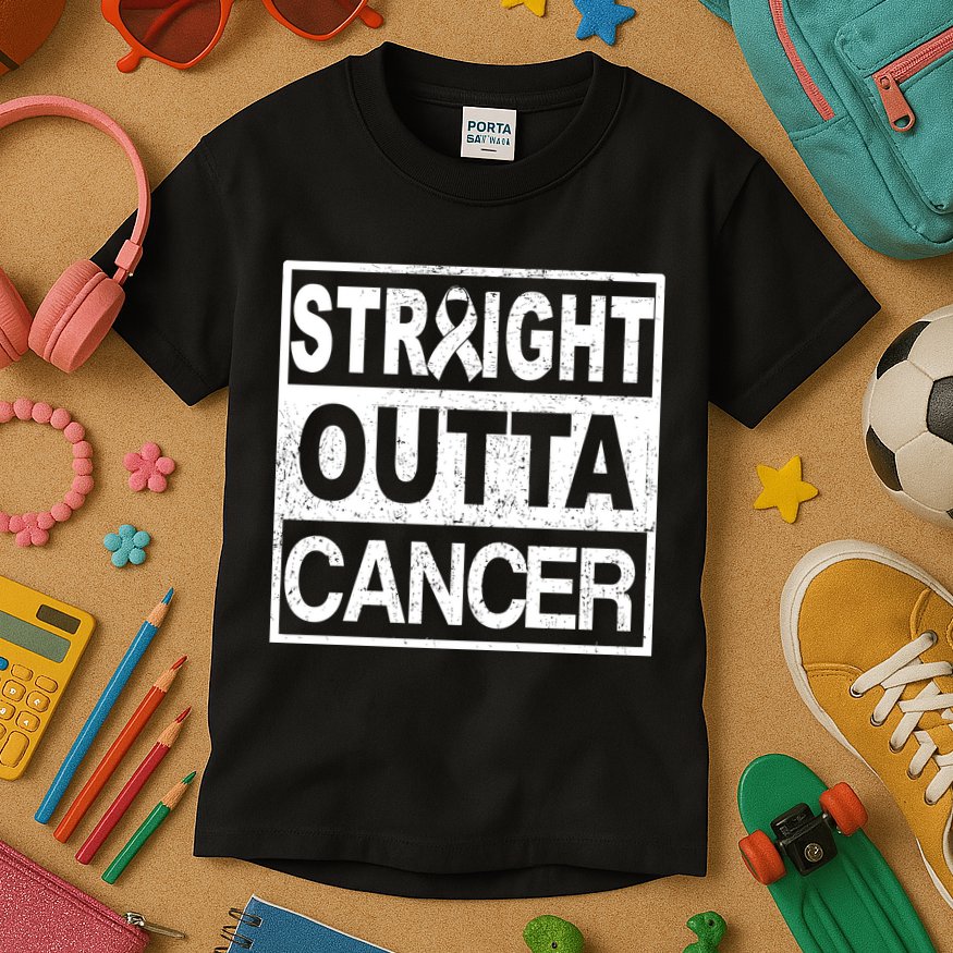 Straight Outta Cancer Kids T-Shirt
