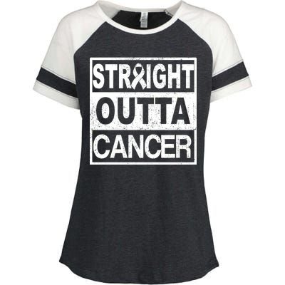 Straight Outta Cancer Enza Ladies Jersey Colorblock Tee