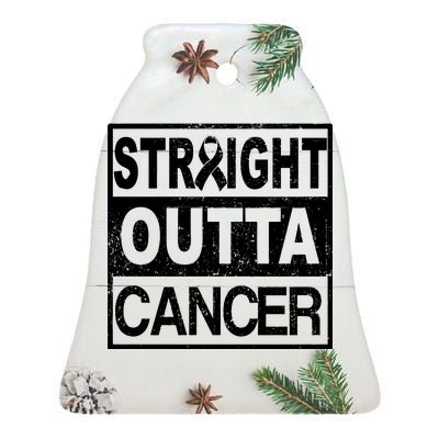 Straight Outta Cancer Ceramic Bell Ornament