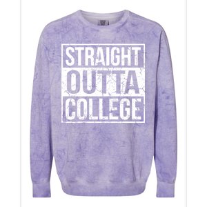 Straight Outta College Funny Senior Graduate Graudation Colorblast Crewneck Sweatshirt