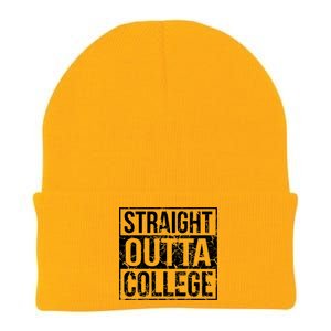 Straight Outta College Funny Senior Graduate Graudation Knit Cap Winter Beanie