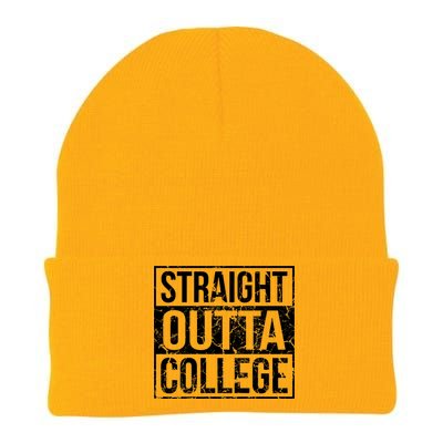 Straight Outta College Funny Senior Graduate Graudation Knit Cap Winter Beanie