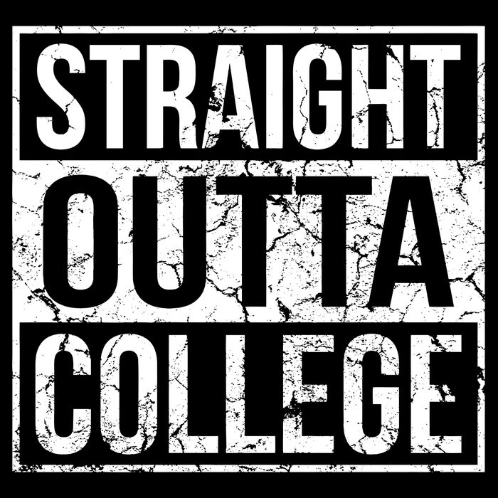 Straight Outta College Funny Senior Graduate Graudation Button