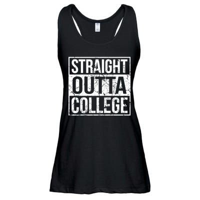 Straight Outta College Funny Senior Graduate Graudation Ladies Essential Flowy Tank