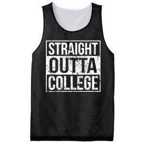 Straight Outta College Funny Senior Graduate Graudation Mesh Reversible Basketball Jersey Tank