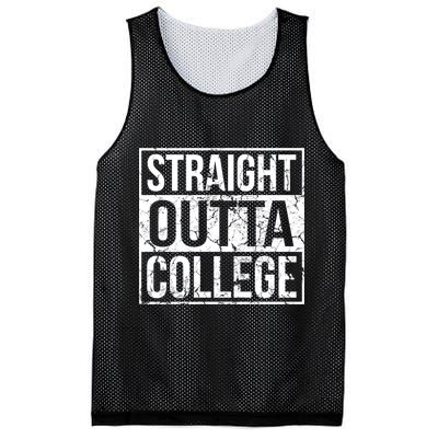 Straight Outta College Funny Senior Graduate Graudation Mesh Reversible Basketball Jersey Tank