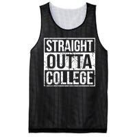 Straight Outta College Funny Senior Graduate Graudation Mesh Reversible Basketball Jersey Tank