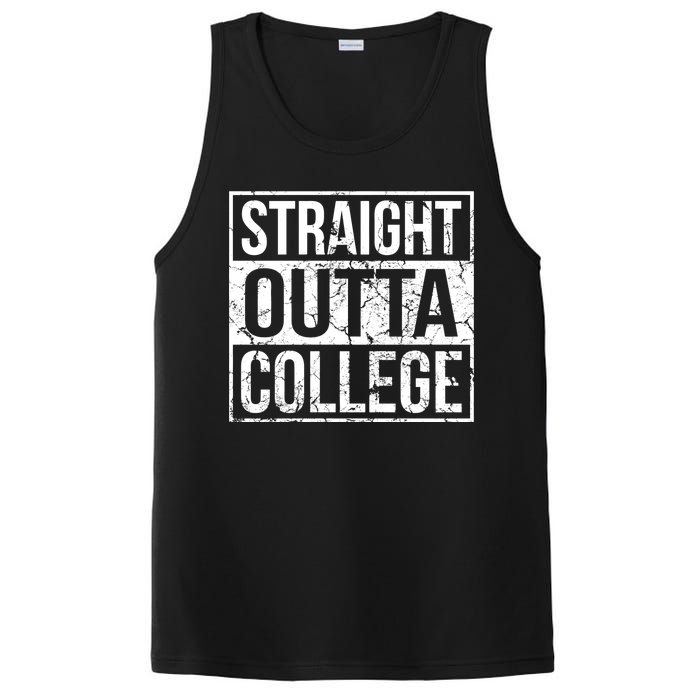 Straight Outta College Funny Senior Graduate Graudation PosiCharge Competitor Tank