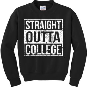 Straight Outta College Funny Senior Graduate Graudation Kids Sweatshirt