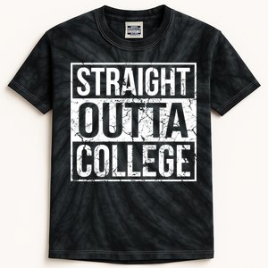 Straight Outta College Funny Senior Graduate Graudation Kids Tie-Dye T-Shirt