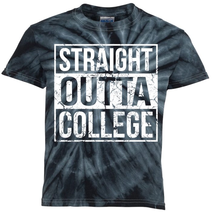 Straight Outta College Funny Senior Graduate Graudation Kids Tie-Dye T-Shirt