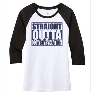 Straight Outta Cowboys Nation Women's Tri-Blend 3/4-Sleeve Raglan Shirt