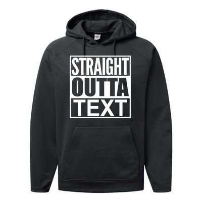 Straight Outta Custom Text Personalized   Performance Fleece Hoodie