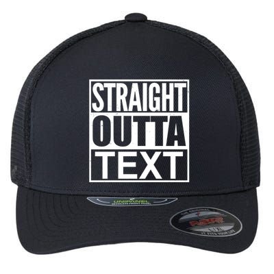 Straight Outta Custom Text Personalized   Flexfit Unipanel Trucker Cap