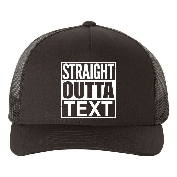 Straight Outta Custom Text Personalized   Yupoong Adult 5-Panel Trucker Hat