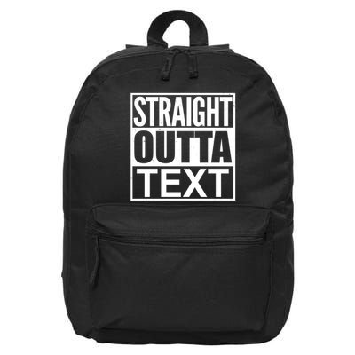Straight Outta Custom Text Personalized   16 in Basic Backpack