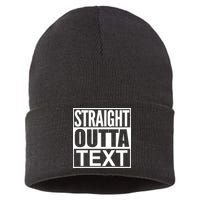 Straight Outta Custom Text Personalized   Sustainable Knit Beanie