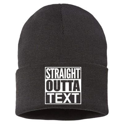 Straight Outta Custom Text Personalized   Sustainable Knit Beanie