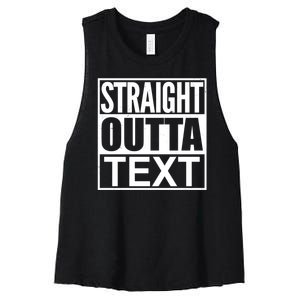 Straight Outta Custom Text Personalized   Women's Racerback Cropped Tank