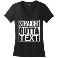 Straight Outta Custom Text Personalized   Women's V-Neck T-Shirt