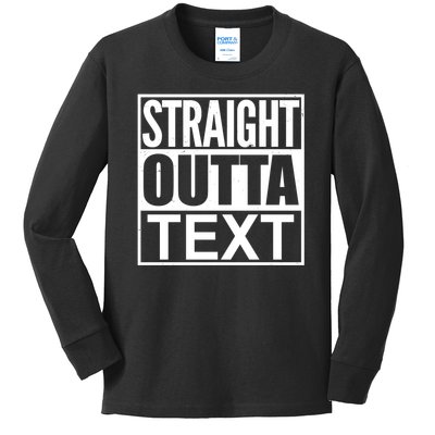 Straight Outta Custom Text Personalized   Kids Long Sleeve Shirt