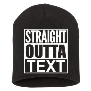 Straight Outta Custom Text Personalized   Short Acrylic Beanie