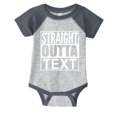 Straight Outta Custom Text Personalized   Infant Baby Jersey Bodysuit