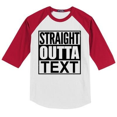 Straight Outta Custom Text Personalized   Kids Colorblock Raglan Jersey