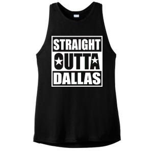 Straight Outta Dallas Texas City Ladies PosiCharge Tri-Blend Wicking Tank