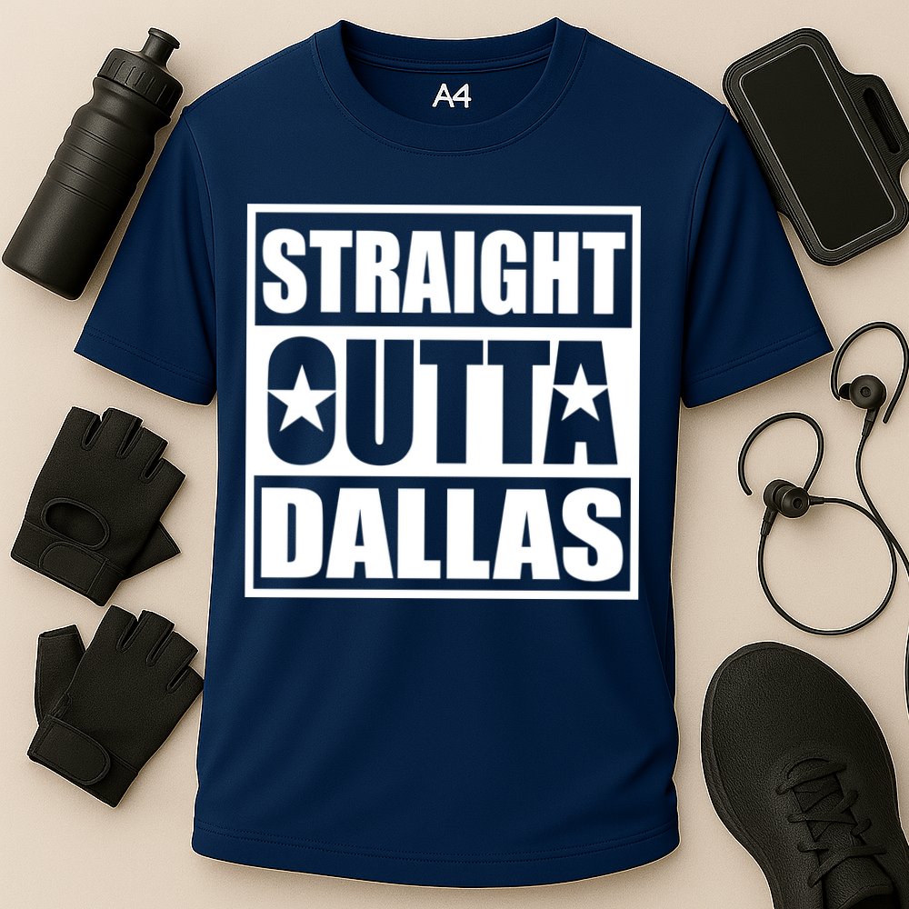 Straight Outta Dallas Texas City Cooling Performance Crew T-Shirt