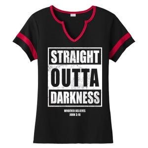 Straight Outta Darkness Ladies Halftime Notch Neck Tee