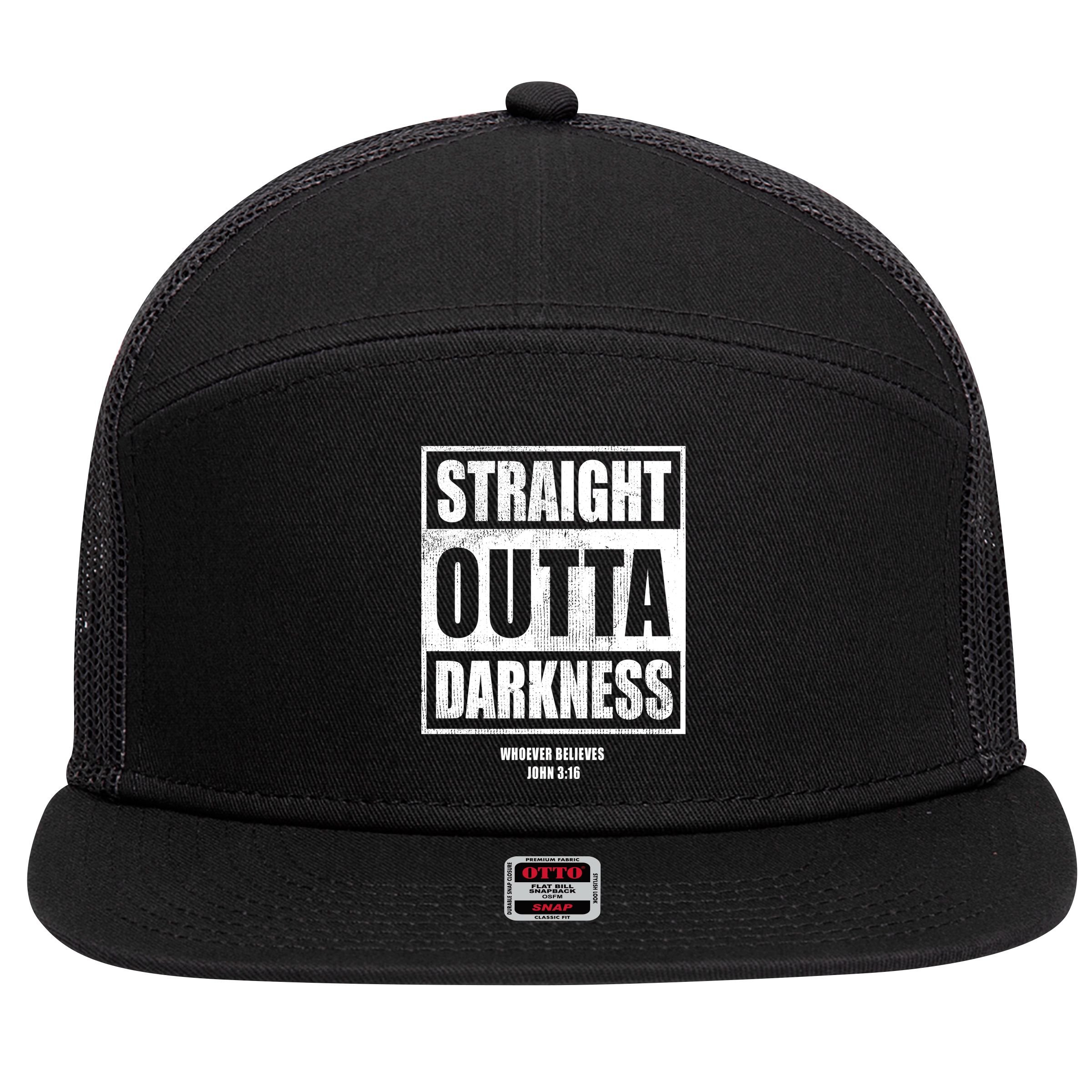 Straight Outta Darkness 7 Panel Mesh Trucker Snapback Hat