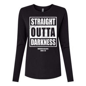 Straight Outta Darkness Womens Cotton Relaxed Long Sleeve T-Shirt