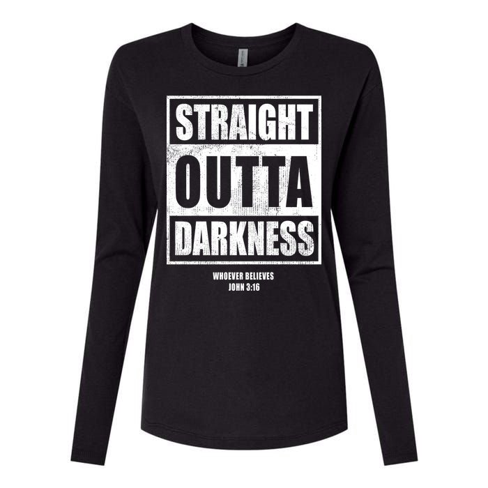 Straight Outta Darkness Womens Cotton Relaxed Long Sleeve T-Shirt