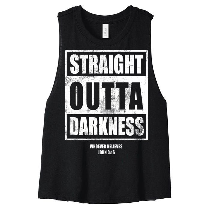 Straight Outta Darkness Women's Racerback Cropped Tank