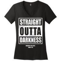 Straight Outta Darkness Women's V-Neck T-Shirt