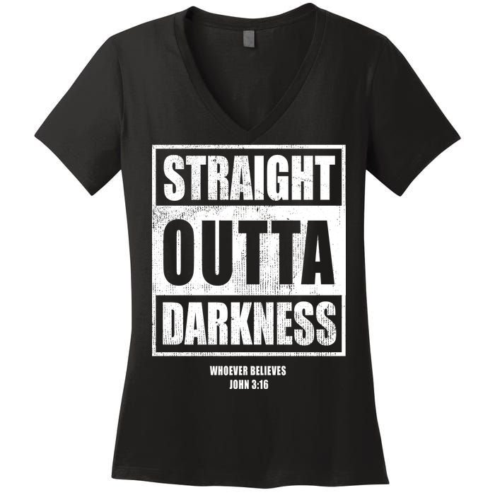 Straight Outta Darkness Women's V-Neck T-Shirt